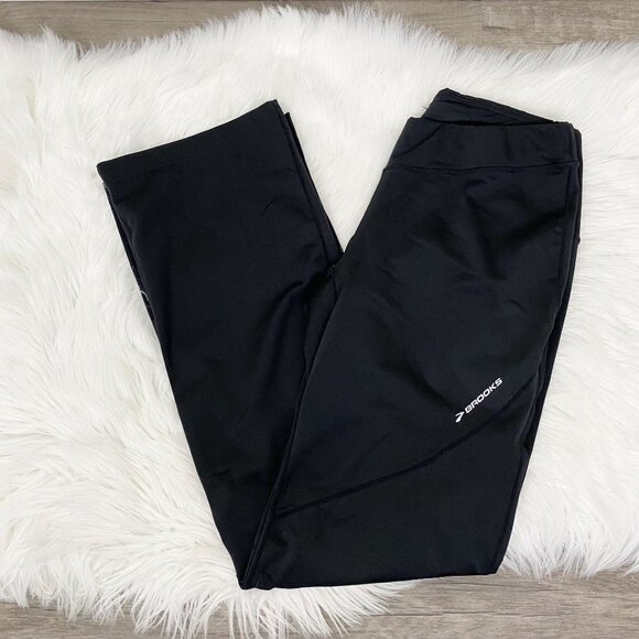 Brooks Womens Small Black Running Pants Athletic Fitness - Picture 1 of 11